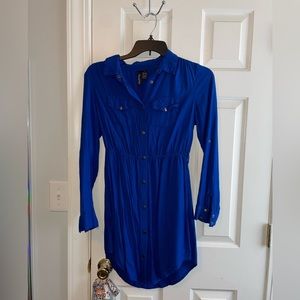 Fun & Flirt Electric Blue MIDI Button up Dress